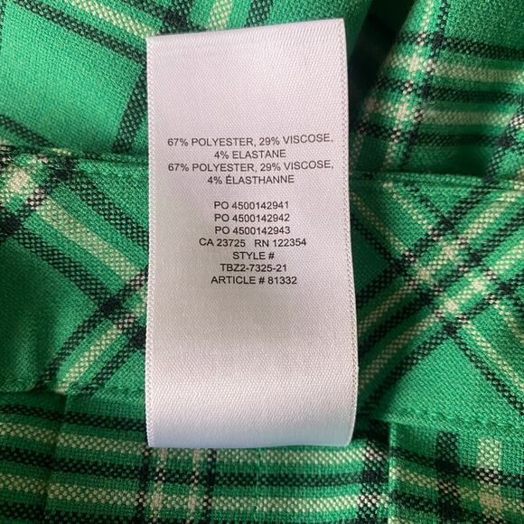 Sunday Best Kelly Green Pleated Plaid Mini Skirt Sz 12 School Girl Old Money - Picture 9 of 9